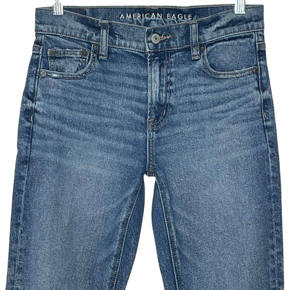 American Eagle 90s Skinny Ripped Destructed Stretch Jeans Size 4 - Picture 2 of 10